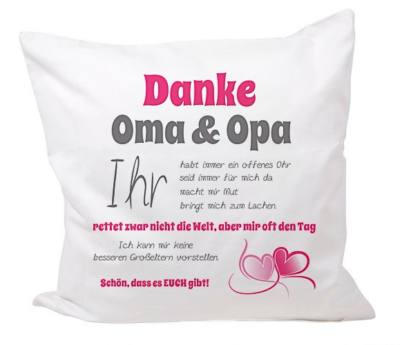 Kissen "Danke Oma und Opa..." Motiv 01