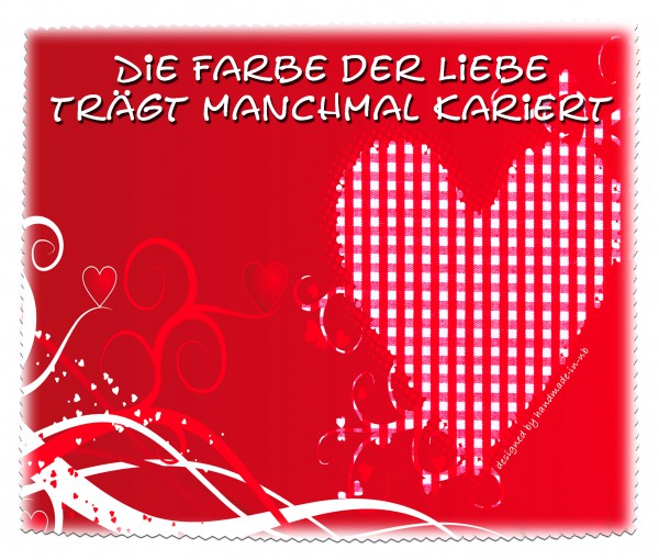 "Die Farbe der Liebe trägt manchmal kariert..." Brillenputztuch, Glasreinigungstuch