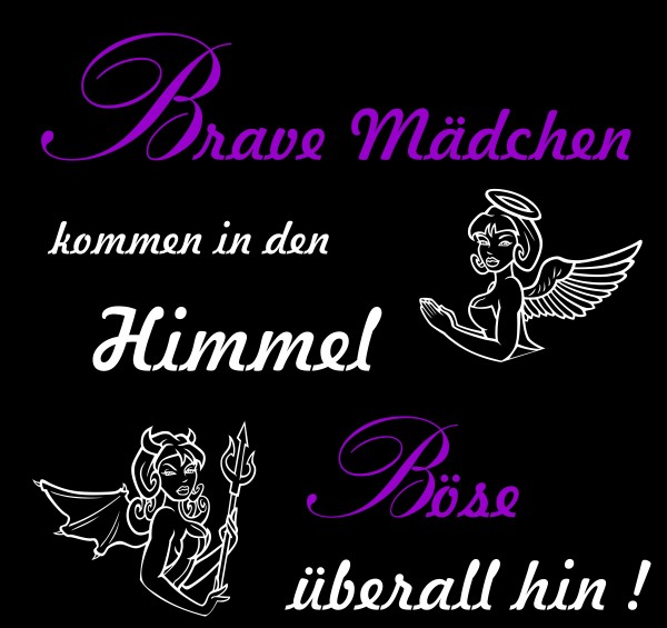Böse Mädchen Baumwollbeutel, Tasche, Bag witziger Spruch