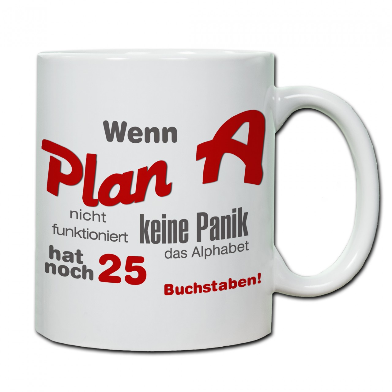 "Wenn Plan A nicht funktioniert...." Tasse, Keramiktasse