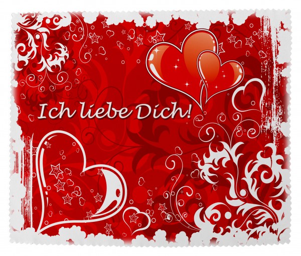 "Ich liebe Dich! " Brillenputztuch Glasreinigungstuch 15x18 cm inkl. Verpackung