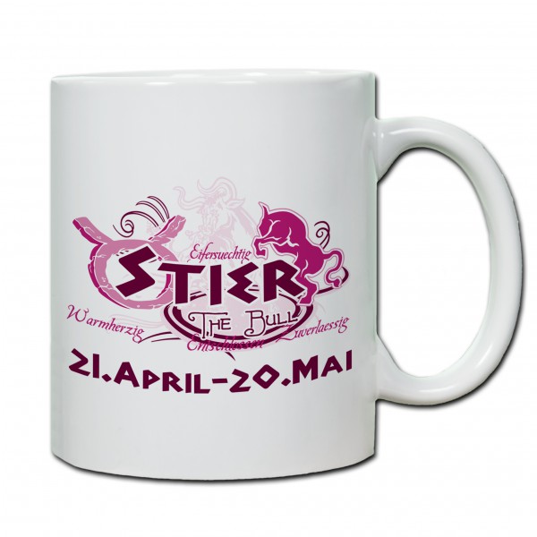 "Stier01" Tasse, Keramiktasse mit Sternzeichen