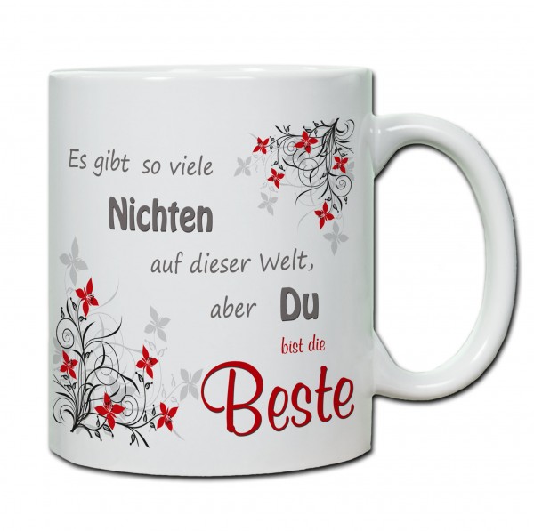 "Es gibt so viele Nichten auf der Welt, aber du bist die Beste" Tasse, Keramiktasse