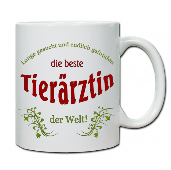 "Beste Tierärztin der Welt..." Tasse, Keramiktasse
