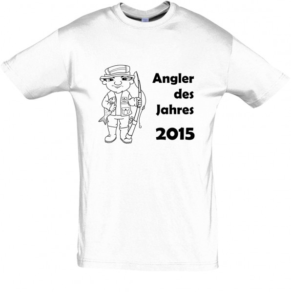 Angler des Jahres T-Shirt, Fun-T-Shirt - bedruckt mit Folie