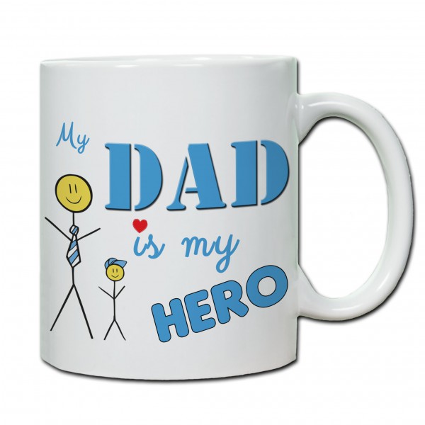 Tasse zum Vatertag My Dad is my Hero (Sohn)