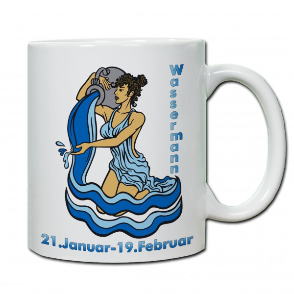 "Wassermann" Tasse, Keramiktasse mit Sternzeichen