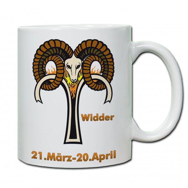 "Widder" Tasse, Keramiktasse mit Sternzeichen