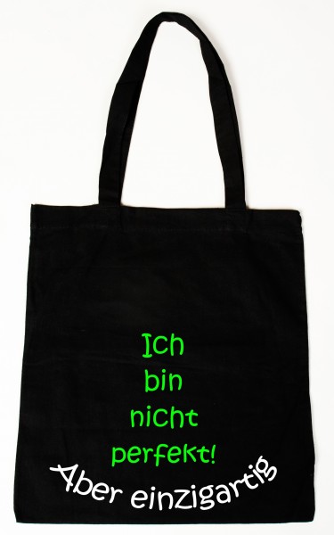 Nicht perfekt ... Baumwollbeutel, Tasche, Bag - witziger Spruch