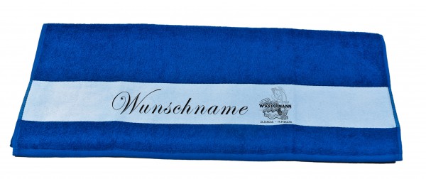 Sternzeichen Wassermann und Wunschname Badetuch Duschtuch Handtuch