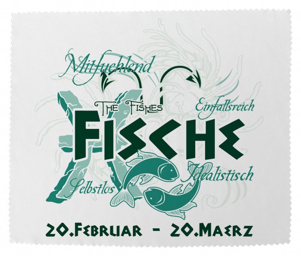 "Fische" Brillenputztuch Glasreinigungstuch 15x18 cm inkl. Verpackung