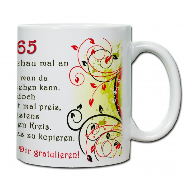 "65. Geburtstag - Tasse 02" Tasse, Keramiktasse