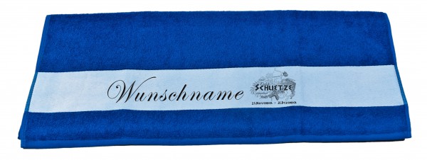 Sternzeichen Schütze und Wunschname Badetuch Duschtuch Handtuch