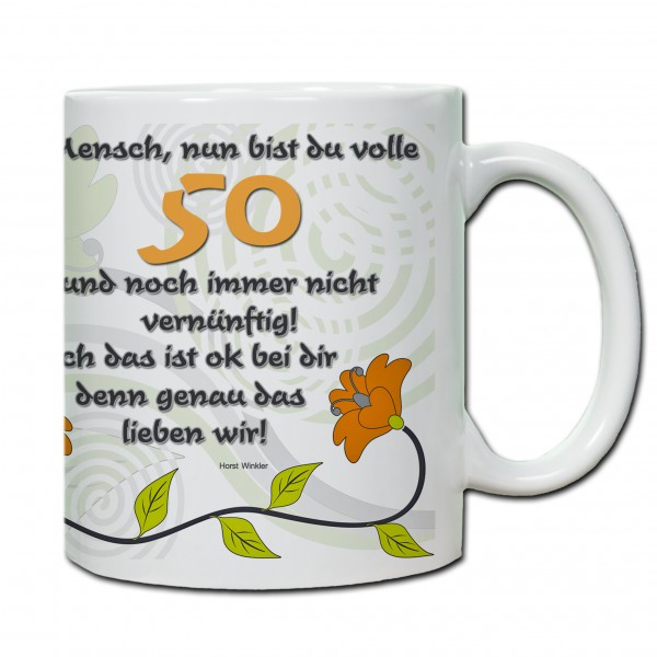 "50. Geburtstag - Tasse 02" Tasse, Keramiktasse