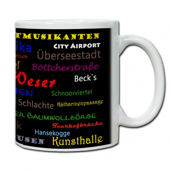 Städtetasse Bremen02 schwarz