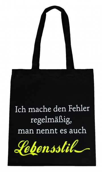 Lebensstil ... Baumwollbeutel, Tasche, Bag - witziger Spruch Neon Shopper