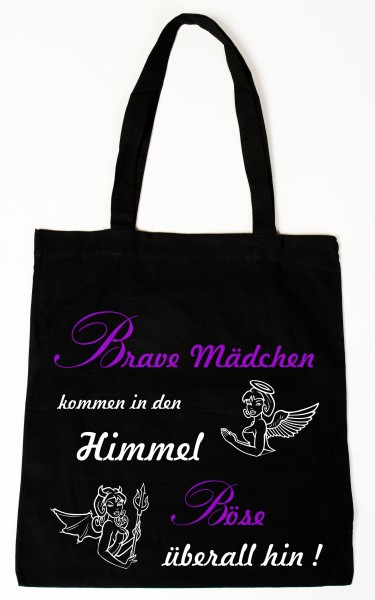 Böse Mädchen ... Baumwollbeutel, Tasche, Bag - witziger Spruch