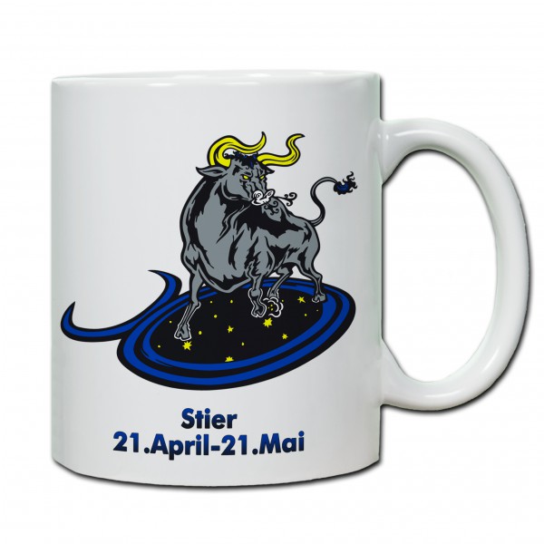 "Stier" Tasse, Keramiktasse mit Sternzeichen