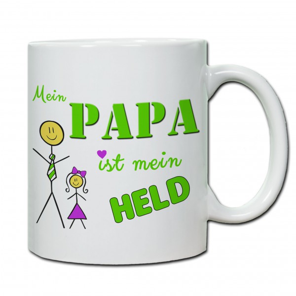 Tasse zum Vatertag Mein Papa ist mein Held (Tochter)