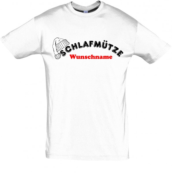 "Schlafmütze" mit Wunschname T-Shirt, Schlaf-Shirt (Foliendruck)