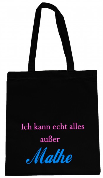 alles außer Mathe ... Baumwollbeutel, Tasche, Bag - witziger Spruch Neon Shopper