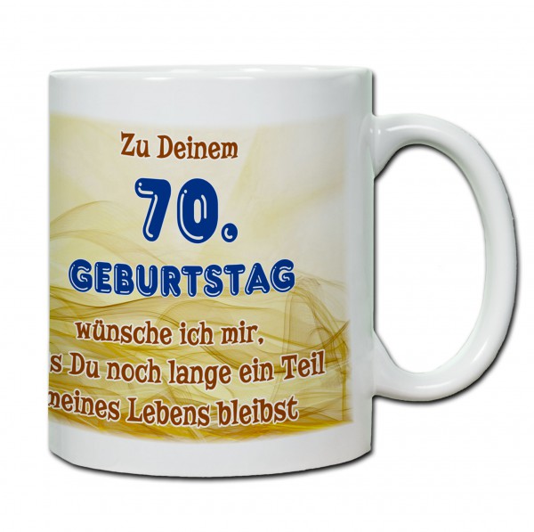 Tasse 70. Geburtstag „...ein Teil meines Lebens bleibst“ blau