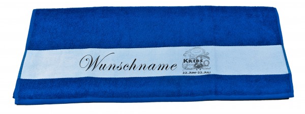 Sternzeichen Krebs und Wunschname Badetuch Duschtuch Handtuch