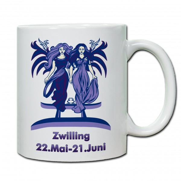 "Zwilling" Tasse, Keramiktasse mit Sternzeichen