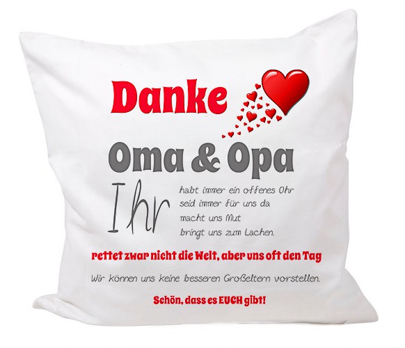 Kissen "Danke Oma und Opa..." Motiv 02