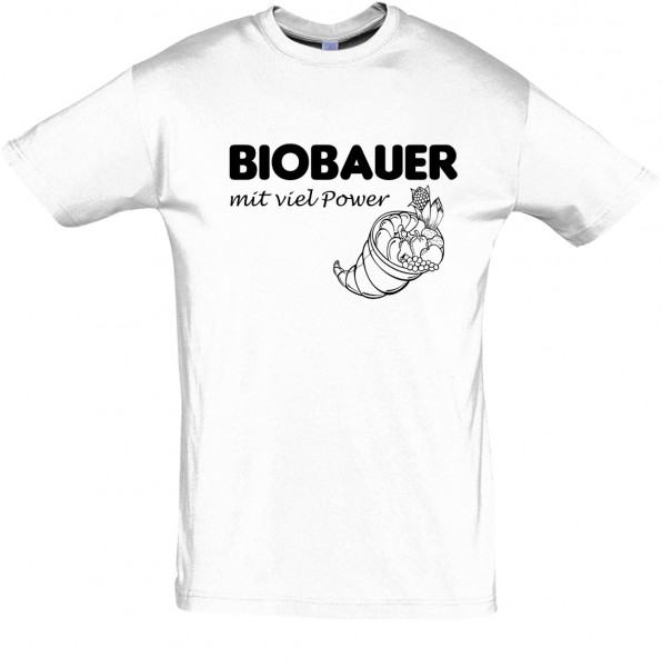 BioBauerPower T-Shirt, Fun-T-Shirt - bedruckt mit Folie