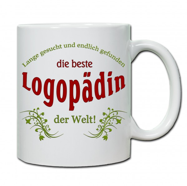 "Beste Logopädin der Welt..." Tasse, Keramiktasse
