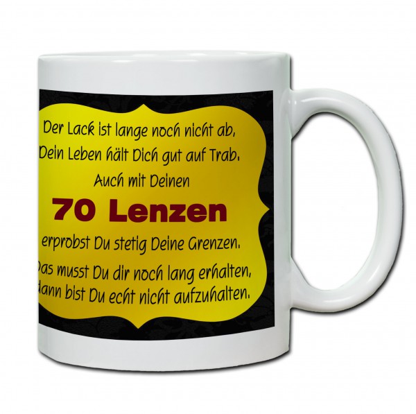 Tasse 70. Geburtstag „70 Lenzen“