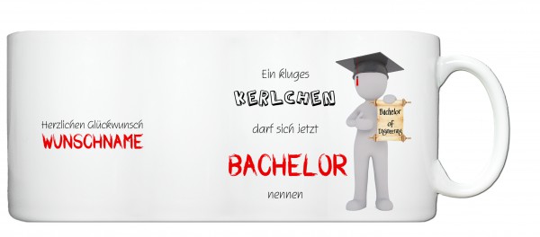 "Bachelor of Engineering" Tasse, Keramiktasse mit Wunschnamen