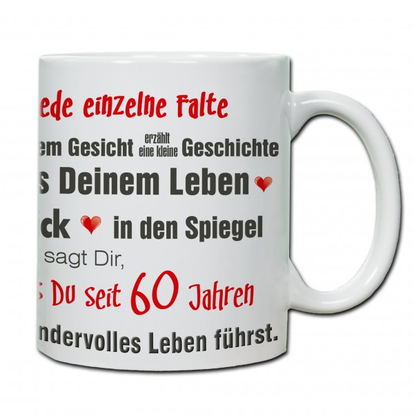 "60. Geburtstag - Tasse 05" Tasse, Keramiktasse